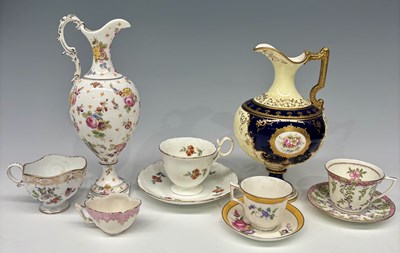 Lot 110 - Two Coalport bone china ewers, one with...