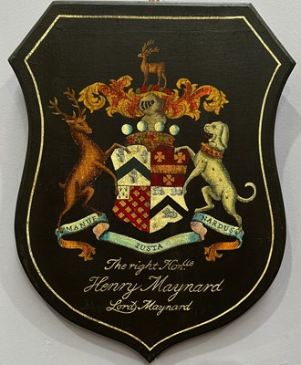 Lot 481 - An heraldic coat of arms or funerary hatchment,...