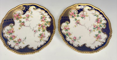 Lot 109 - Two Copeland China plates, hand-filled...