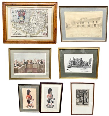 Lot 500 - An architectural sketch or portrait of a...