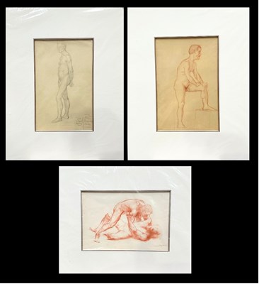 Lot 490 - Two 19th/early 20th century nude male life...