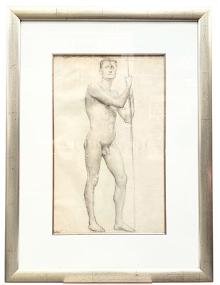 Lot 521 - A late 19th century nude, life study of a man...