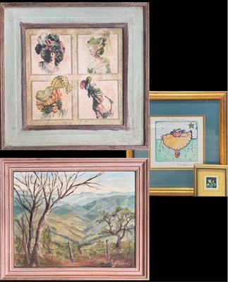 Lot 534 - An oil on canvas, of a mountainscape view...