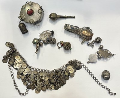 Lot 424 - A collection of white metal Middle Eastern and...