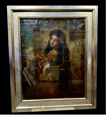 Lot 479 - A 19th century portrait of a Spanish woman...