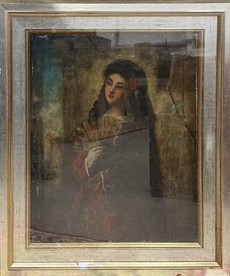 Lot 479 - A 19th century portrait of a Spanish woman...