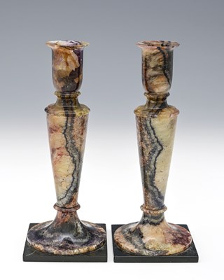 Lot 97 - A pair of 19th century Derbyshire Blue John...