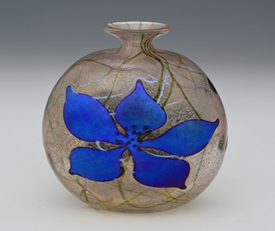 Lot 201 - Siddy Langley, an iridescent studio art glass...