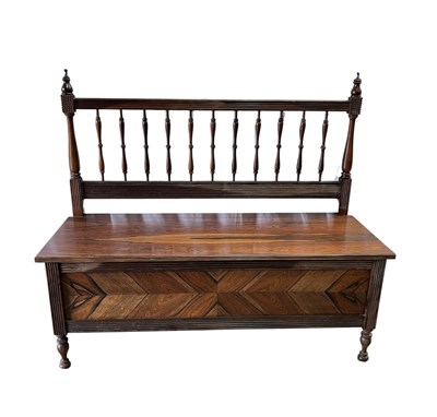 Lot 632 - An early 20th century rosewood storage bench,...