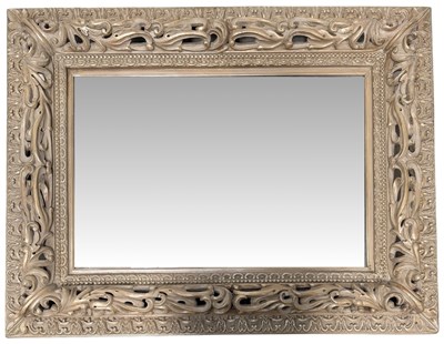 Lot 650 - A large decorative modern mirror, bevelled...