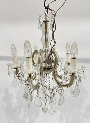 Lot 567 - A murano style small chandelier, 5 branch,...