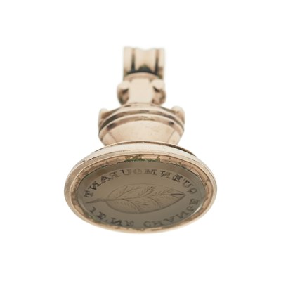 Lot 20 - A late Georgian chalcedony engraved intaglio fob