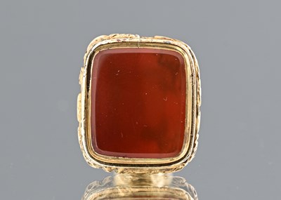 Lot 382 - A late 19th century carnelian fob
