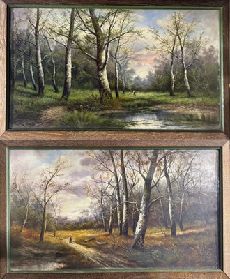 Lot 535 - Two riverside scenes, signed 'S Williams', l.r....