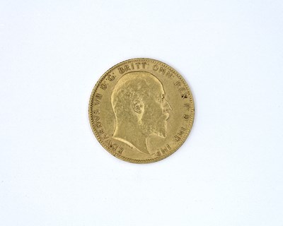 Lot 491 - Edward VII, a gold full sovereign coin, 1903,...