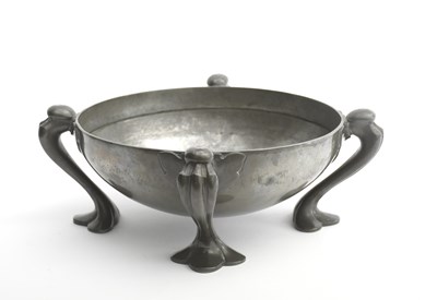 Lot 497 - A Liberty & Co Solkets English Pewter footed...