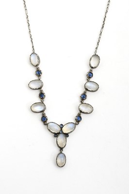 Lot 558 - A silver and moonstone necklace probably...