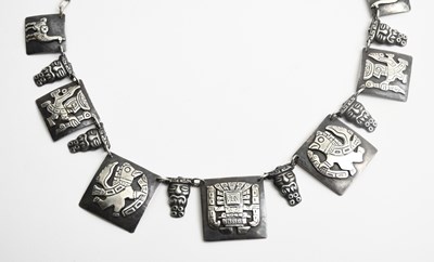 Lot 33 - A Mexican silver Storyteller necklace, set...