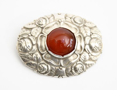 Lot 541 - A Martin Mayer Jugendstil amber set silver...