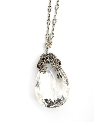 Lot 560 - A large silver mounted cut rock crystal...