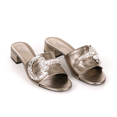 Lot 352 - Gucci, a pair of unworn Maxime crystal...