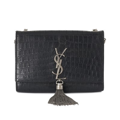 Lot 408 - Saint Laurent, a small crocodile-embossed Kate Tassel handbag.