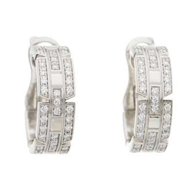 Lot 149 - Cartier, a pair of Maillon Panthere brilliant-cut diamond earrings