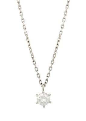 Lot 52 - A brilliant-cut diamond single-stone pendant necklace