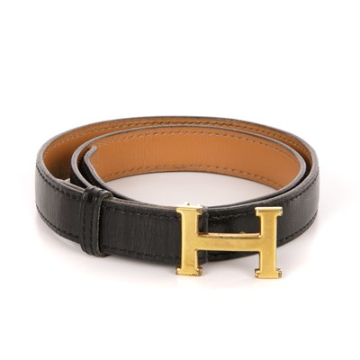 Lot 361 - Hermes, a vintage thin leather belt, crafted...