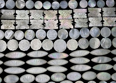Lot 116 - A large collection of Chinese mother of pearl...