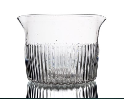 Lot 585 - An Irish part moulded glass rinser, circa 1800,...