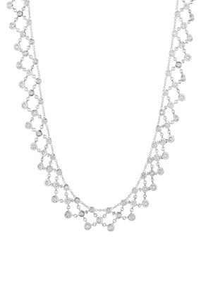 Lot 132 - A brilliant-cut diamond lattice necklace