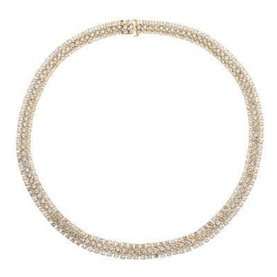 Lot 166 - A brilliant-cut diamond collar necklace