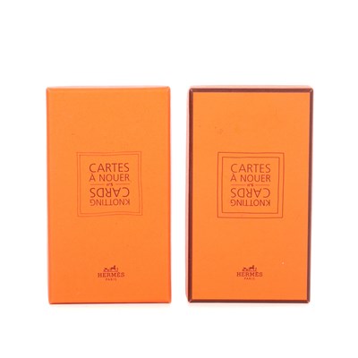 Lot 368 - Hermes, two sets of scarf Knotting Cards, with...