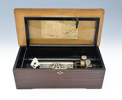 Lot 547 - A twelve air Swiss cylinder music box, Mermod...