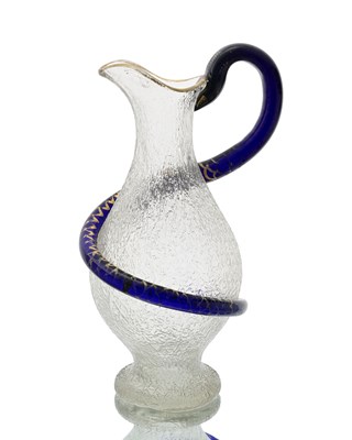 Lot 589 - A Bohemian crackle glass claret jug, probably...