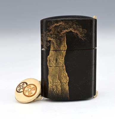Lot 124 - A Japanese maki e lacquered four-case inro,...