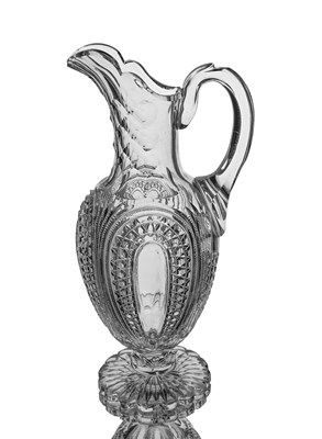 Lot 595 - A Victorian Stourbridge cut glass claret jug,...