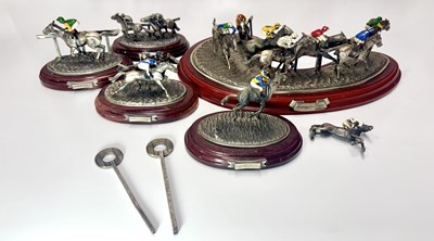 Lot 84 - A small group of hand painted, cast metal...