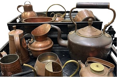 Lot 33 - A collection of 20th century copper and brass...