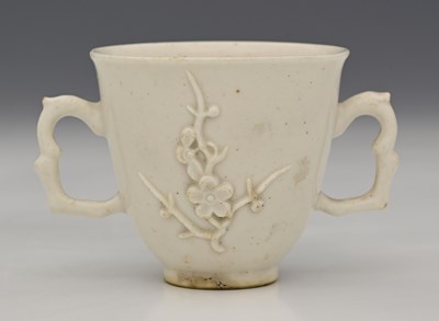 Lot 640 - Bow, a relief moulded blanc de Chine chocolate...