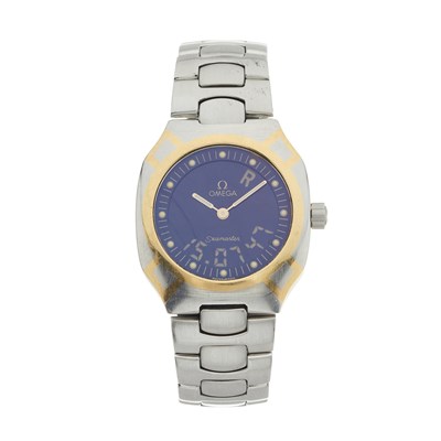 Lot 211 - Omega, a bi-metal Seamaster Polaris bracelet watch