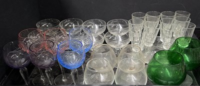 Lot 24 - A collection of glasses to include: champagne...