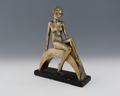 Lot 89 - Guiseppie Leonardi, an Art Deco patinated...