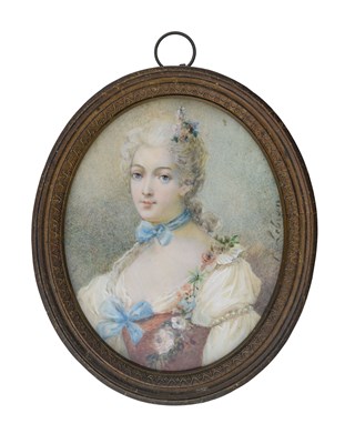 Lot 508 - F..Lebrun (?), late 18th Century, an oval...