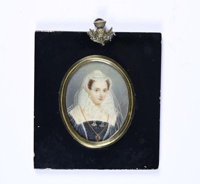 Lot 505 - Reve, 19th Century, an oval portrait miniature...