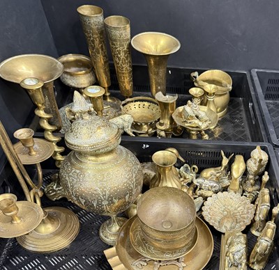 Lot 32 - Brass: a quantity of Eastern or South Asian...