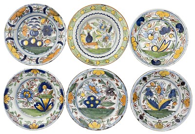 Lot 611 - A collection of six various Dutch Delft...