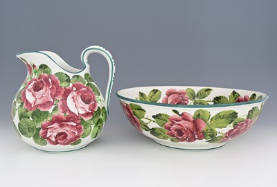 Lot 652 - A Wemyss ware wash jug and bowl, Cabbage Rose...