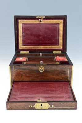 Lot 534 - A rosewood jewellery casket, mid-19th Century,...